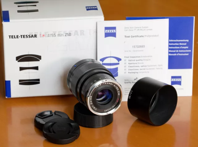 ZEISS Tele-Tessar 85mm/4 T* ZM für Leica M inkl extra orig. Streulichtblende
