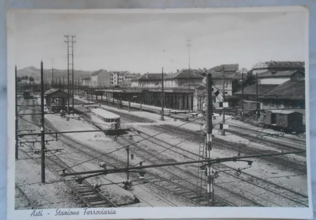 Cartolina Asti stazione ferroviaria