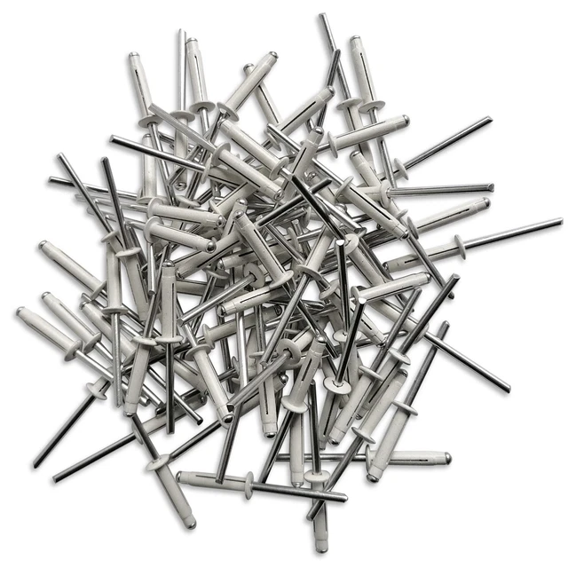 250 RIVETS TRILOBES ETOILES ECLATEURS 4.8 X 22 mm TOUT ALU - BLANCS