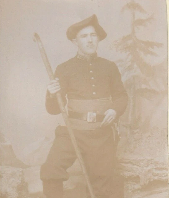 Photo Ancienne - Chasseur Alpin - Tirage Original Noir Et Blanc - 16,5x10,5 Cm