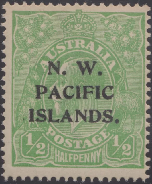 New Guinea 1915 NWPI ½d green KGV SW type a overprint, mnh