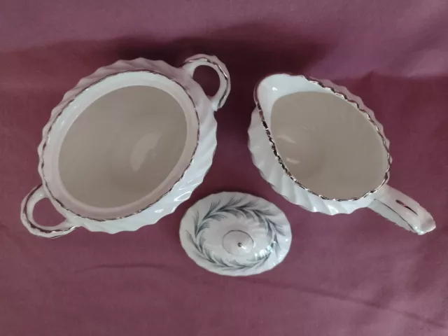 Vintage Aynsley Mayfair Bone China Creamer & Sugar Bowl Set 3