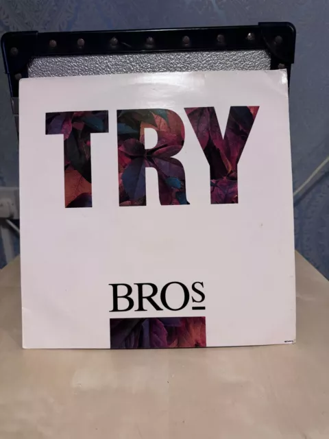 Bros Try 12" Vinyl Record Single 1991 6574046 Columbia 45 VG+ tested VG+