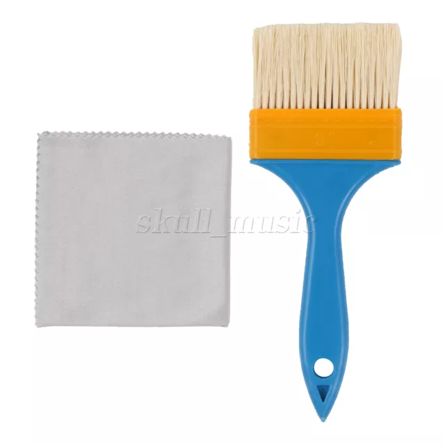 2 Pieces Blue Plastic Handle Paint Brush 3 Inch w/ Microfiber Cloth 8" x 8"