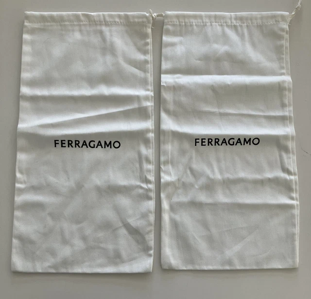 A lot of Two authentic Ferragamo dust bag shoe bags 16 X 9 Inches
