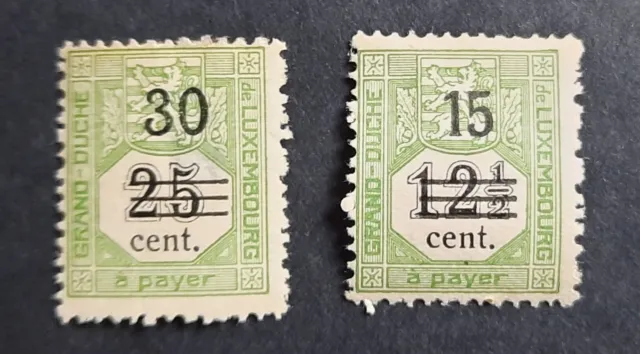 lot n° 477   timbres taxe LUXEMBOURG série de 8 à 9 neufs avec charnière
