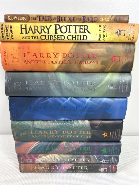 Harry Potter Complete Series 1-7 + Cursed Child + Bonus JK Rowling Hardcover Lot