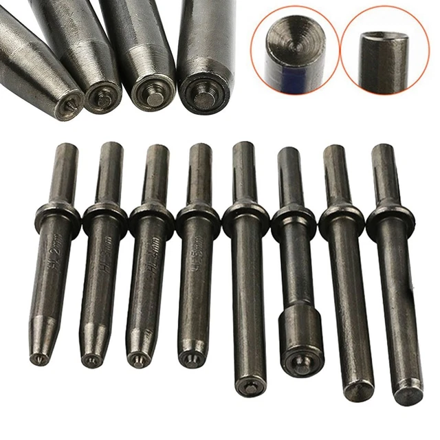 Asientos de martillos neumáticos flexibles adecuados para remaches semihuecos y completos
