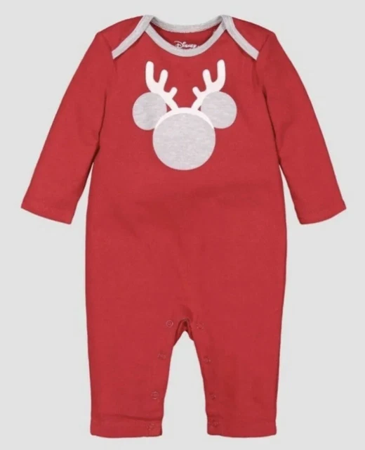 NWT Disney Baby Christmas One Piece Infant Bodysuit  Size 6-9 Months With Snaps