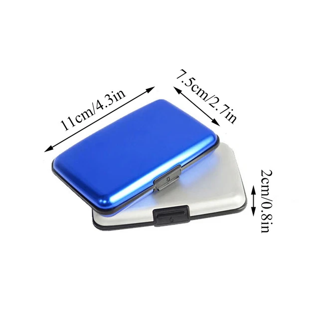 Porte-cartes De Crédit Antivol RFID En Alliage D'aluminium - Noir, Avec étui En Faux Cuir, Neuf Avec étiquettes