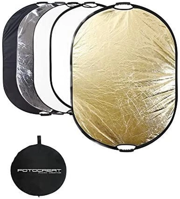 Portable 5-In-1 Oval 60”X80”/150X200Cm Reflector Translucent Professional Collap