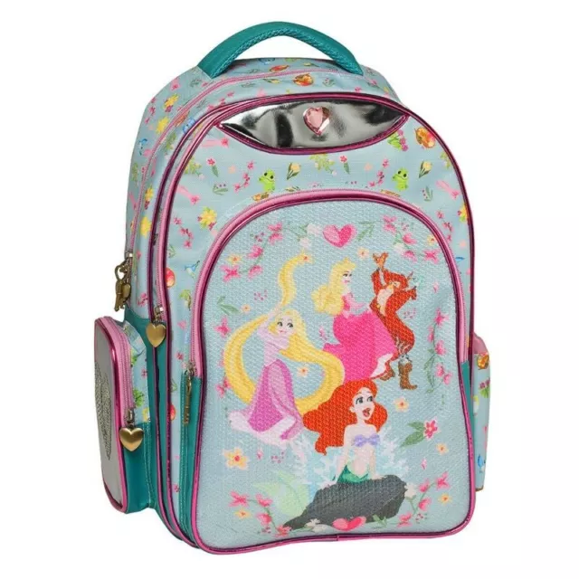 DISNEY Sac à dos PRINCESSES 2 compartiments + poches 44 x 30 x 14 cm école