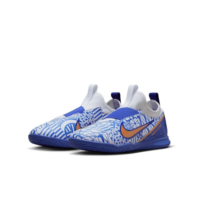 Nike Kinder Zoom Vapor 15 Academy CR7 IC Hallenschuhe Weiß/Blau DV8189-182