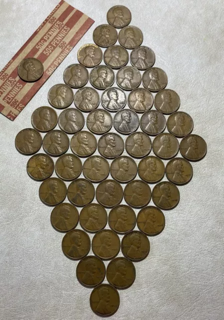 LINCOLN WHEAT CENT PENNY ROLL 1930-39 PDS mixed dates/mints GREAT MIX THIRTIES