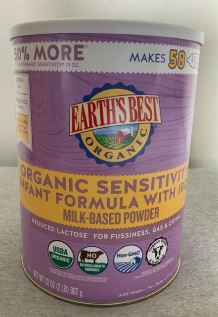 EARTH’s BEST Organic Sensitivity -SEALD - milk based - 32 oz