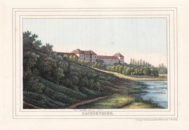 Sachsenberg Irren-Heilanstalt Schwerin Mecklenburg-Vorpommern Lithographie Lisch