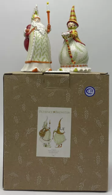 Patience Brewster Santa Mrs Claus Salt Pepper Shakers Mackenzie Childs Krinkles