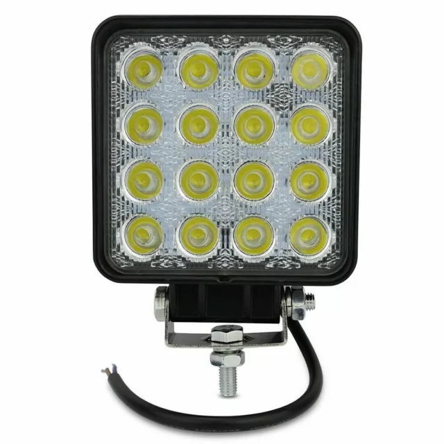 FARO faretto 48Watt 16 led QUADRATO x AUTO JEEP BARCA nebbia 12V ip67 1€catalogo