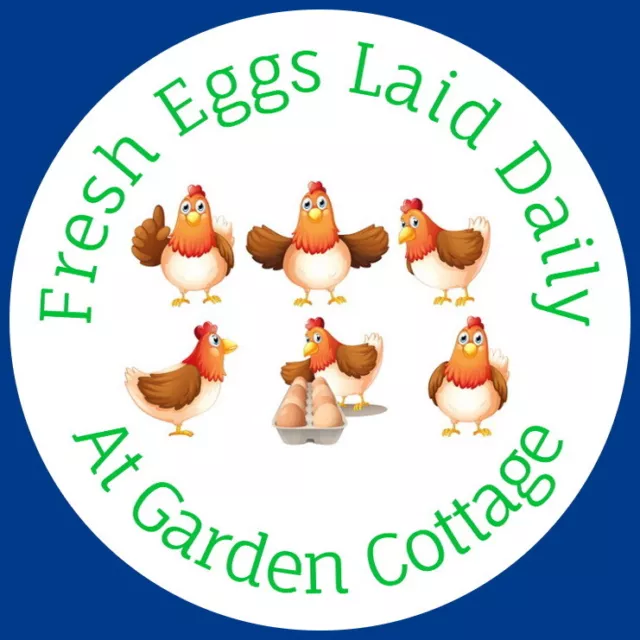 Personalisierte Glänzend Frische Eier Etiketten Henne Hühnchen Lege Aufkleber