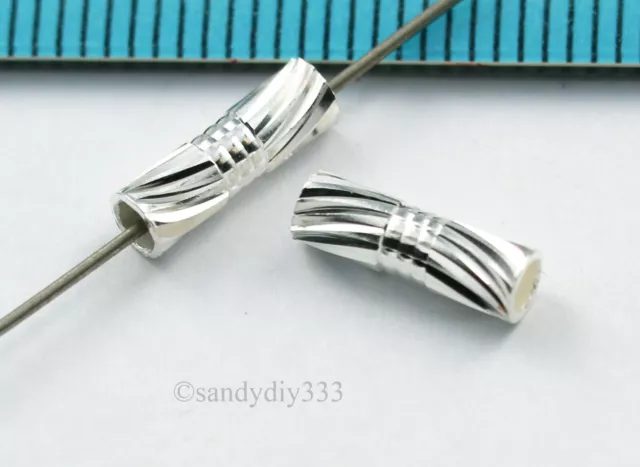 10x STERLING SILVER LASER CUT TUBE SPACER BEAD 10mm 3mm #805