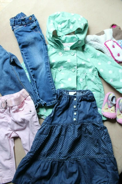 Pacchetto grande vestiti per bambine età 12-18 mesi cappotto top bambino 1 anno