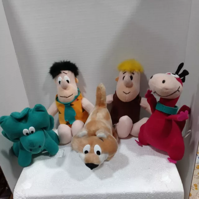 Vintage lot-1987 Denny's Flinstones Hanna Barbera 5 stuffed 7-9 inches long