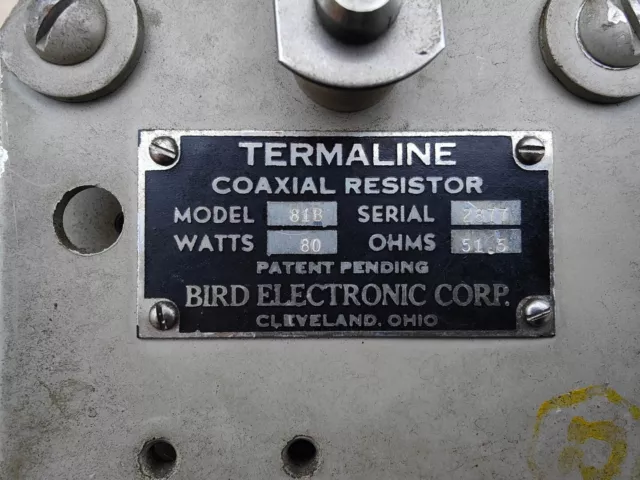 Bird Electronic Corp. Termaline Coaxial Resistor 81B 50W 51,5 Ohms 3