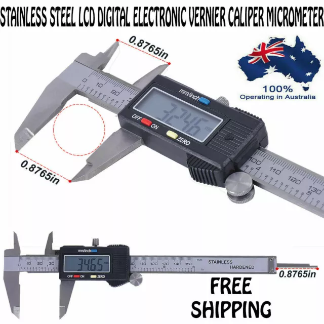 6" Inch/150mm LCD Digital Electronic Vernier Caliper Micrometer Stainless Steel