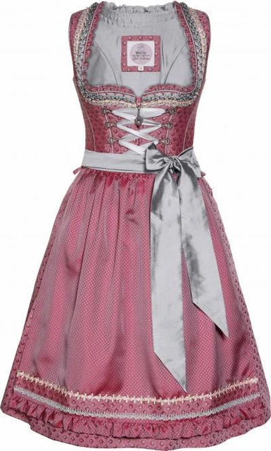 Damen Dirndl midi 58 cm Mirena light berry silber Marjo Glow Collection