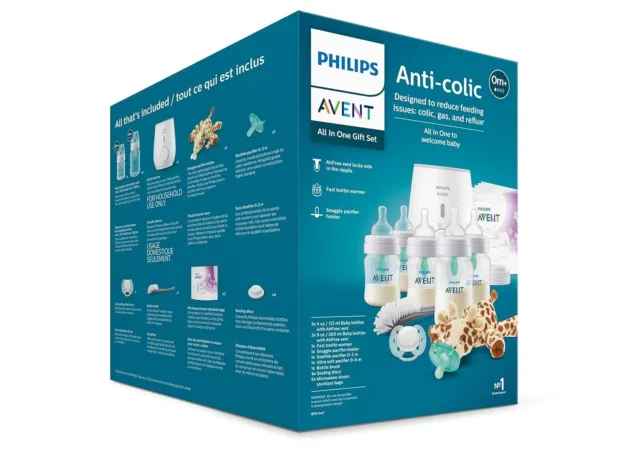 Philips Avent Anti-Colic Bottle With AirFree Vent Gift Set All In One Feeding