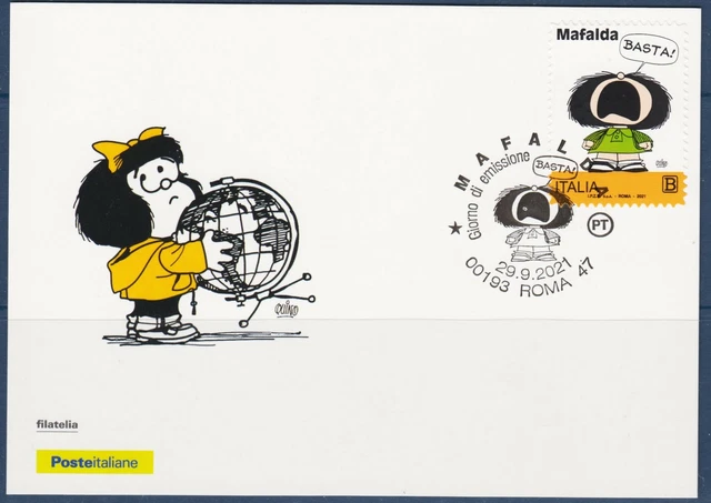 ITALIE 2021 BD Dessins animés Animation Mafalda Enfant Maxicard EUR 4