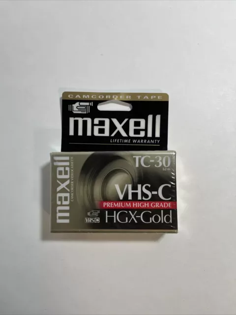 Maxell TC-30 VHS-C Premium High Grade HGX-Gold Camcorder Video Cassette Tape NEW