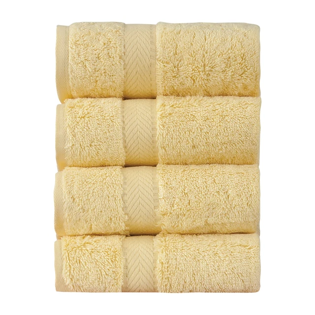 Textilom 100% Turkish Cotton 4 Piece Luxury Washcloth Towel Set For Bathroom, Su
