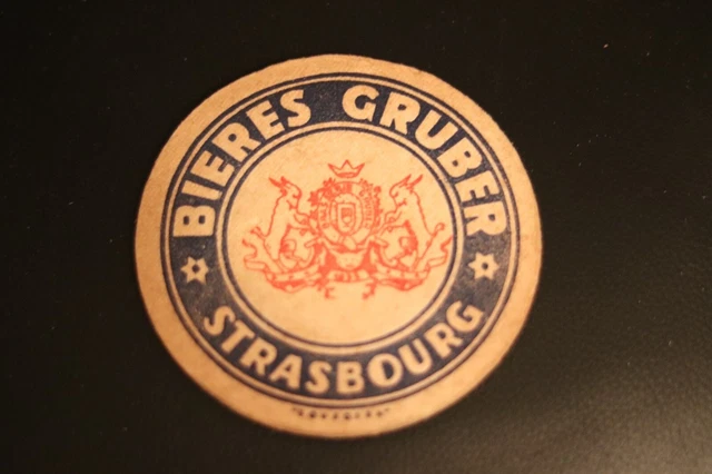 Ancien sous bock épais bière Gruber