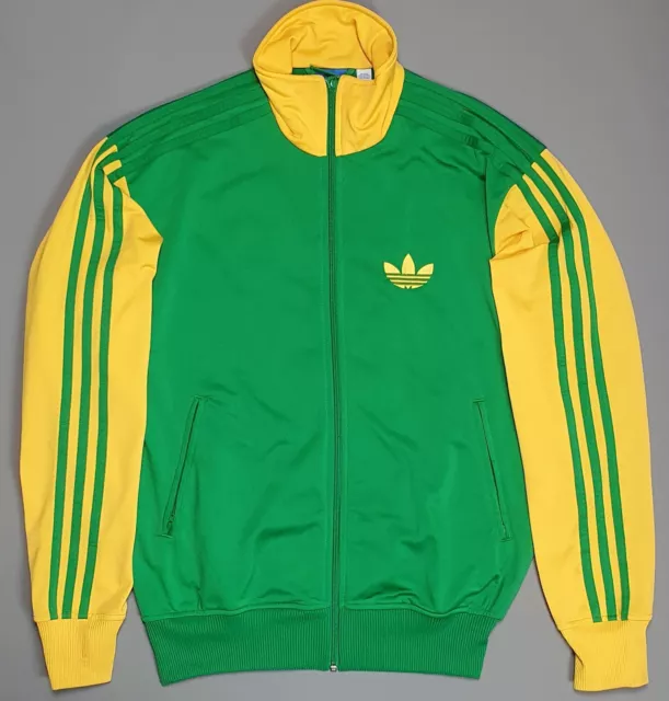 ADIDAS TRACK TOP Men s Small JAMAICA Tracksuit Jacket Retro Yellow Green 85.00 PicClick UK