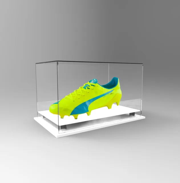 Single Boot / Shoe Display Acrylic Perspex Case - Display Boot or Shoe - WHITE