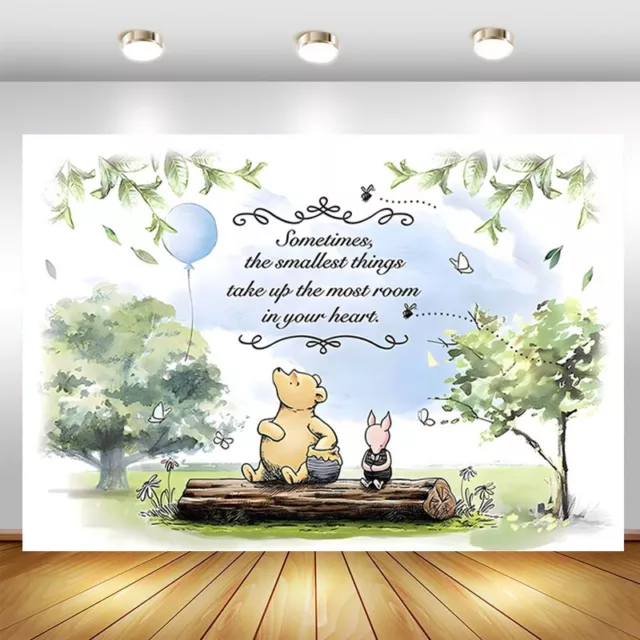 Winnie The Pooh Backdrop Baby Shower Balloon Kids Party Photo Background Banner