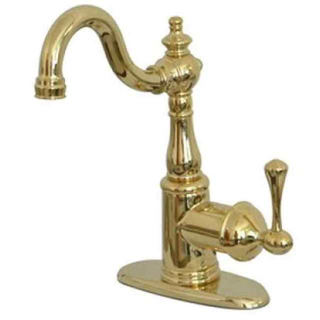 English Vintage Polished Brass Bar Faucet Yellow