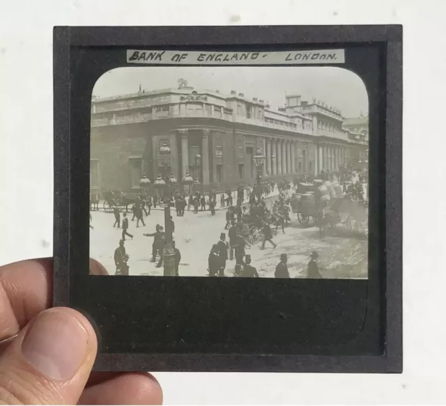 Bank Of England London Antique Photograph Photo Glass Magic Lantern Slide