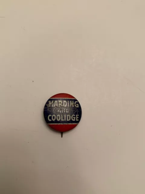 K4) President Warren Harding Calvin Coolidge Presidential Campaign Pinback