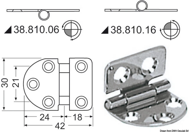 Charnière Inox Enver Marque Osculati 38.810.06