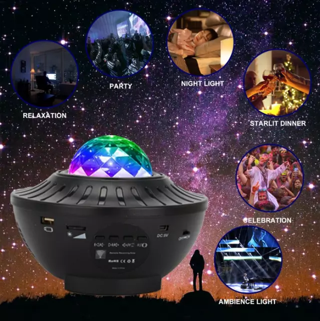 3 IN 1 USB Galaxy Starry Projector Night Light LED Star Moon Ocean