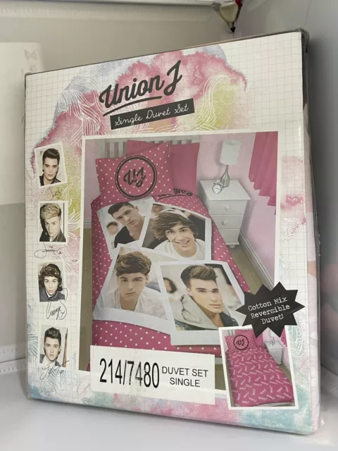 Juego de funda edredón de cama individual con diseño Union J grupo pop fanáticos de la música adolescentes nuevo