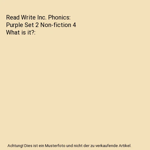 READ WRITE INC. Phonics: What is it? (Purple Set 2 Non-fiction 4), Gill ...