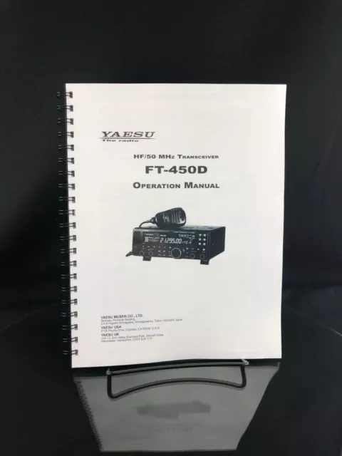 Yaesu FT-450D Transceiver Instruction Operating Manual Coil Bound