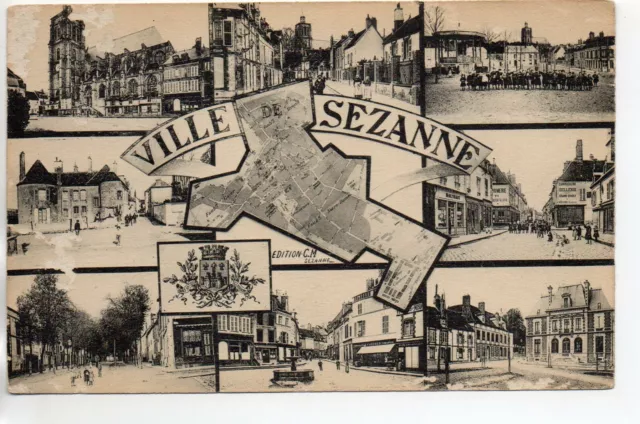 SEZANNE - Marne - CPA 51 - carte souvenir multi - vues