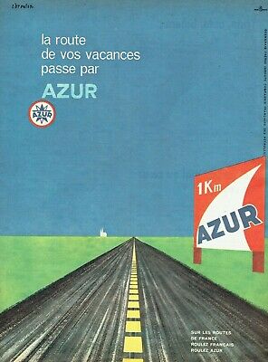 publicité Advertising 0321 1964 Total routes de Fance & Italie pétrole Broutin 