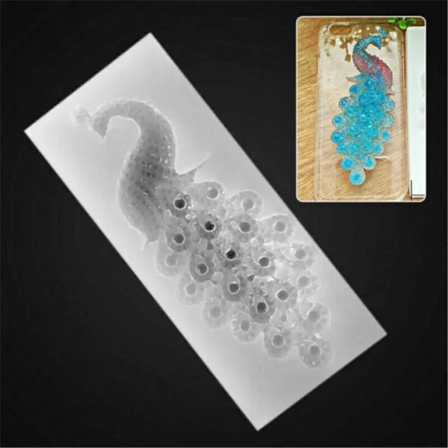 Craft Tool Peacock Jewelry Dried Flower Casting Silicone Mold Resin Epoxy Mould