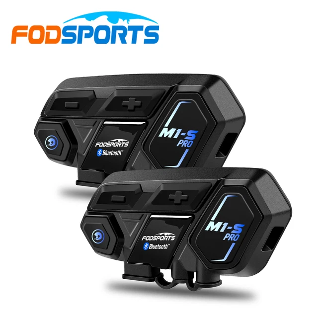 Intercomunicador Bluetooth 5.4 Fodsports M1-S Pro Para Casco, Alcance 2000m Para 10 Motos