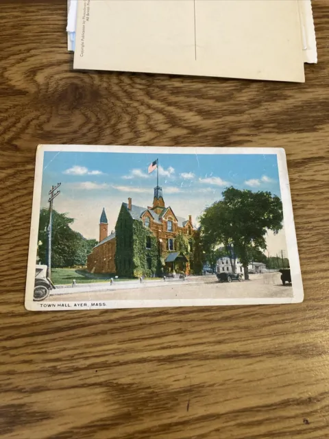 Vintage Postcard - Town Hall, Ayer Massachussetts